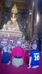 We go inside in temple.